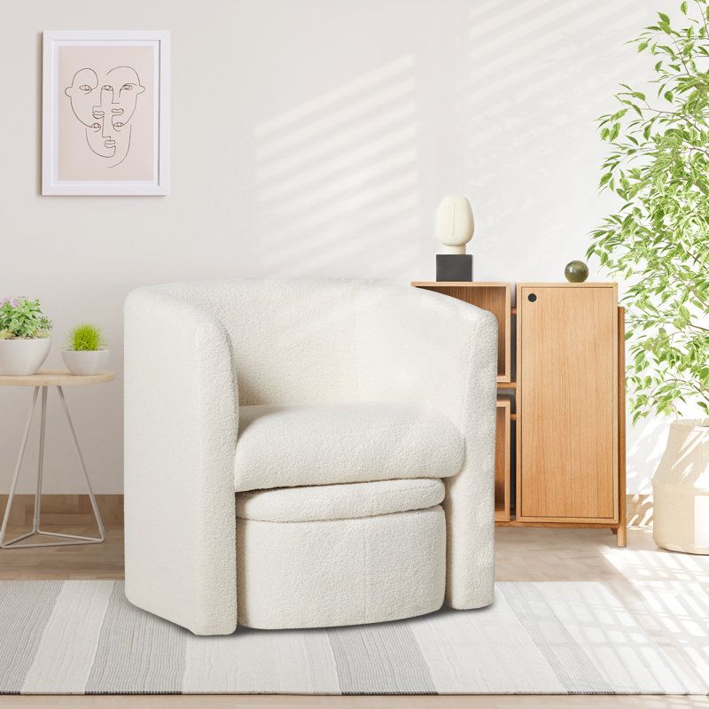 Upholstered Accent Chair With Ottoman