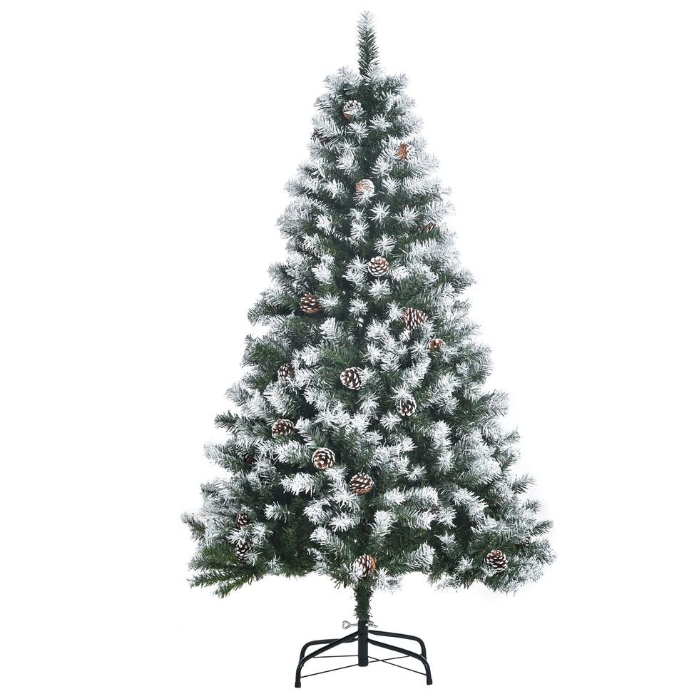 El árbol de Navidad con nieve y piñas más vendido
