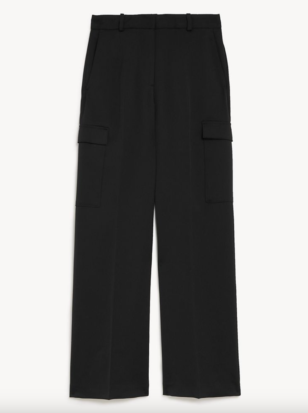 Satin Cargo Wide Leg Trousers