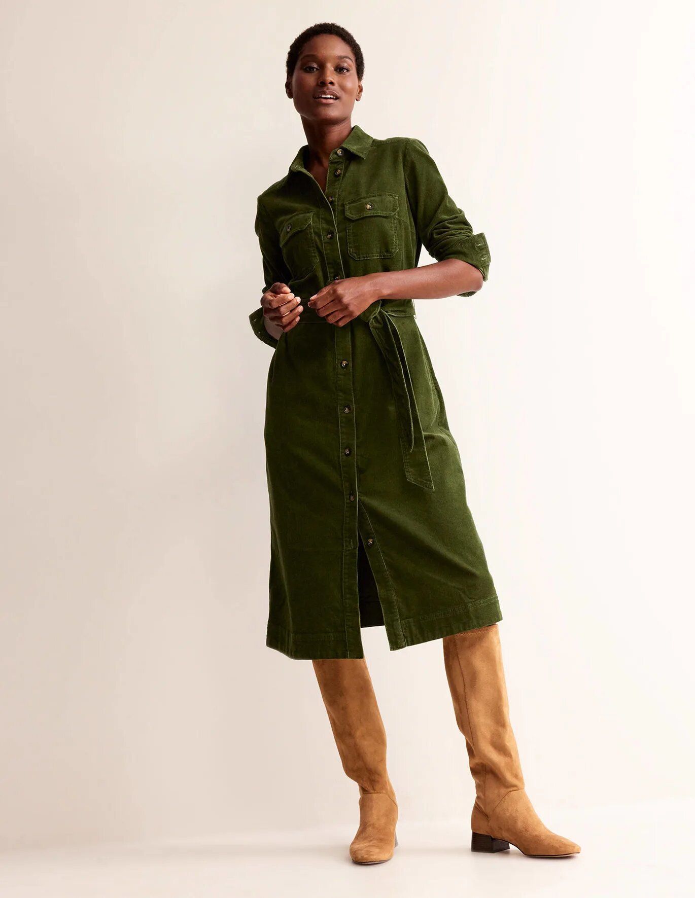 Boden khaki hot sale dress