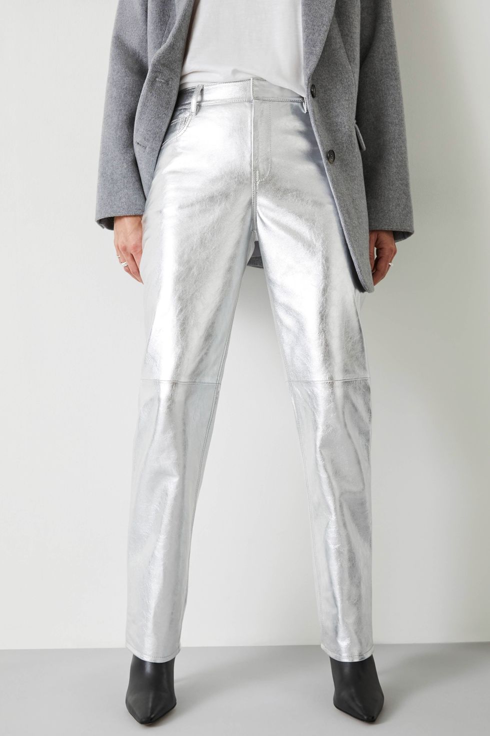 Silver leather trousers
