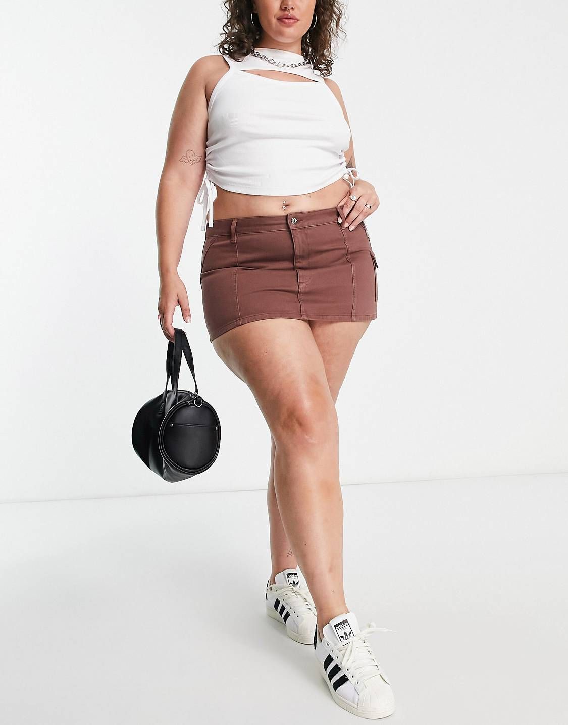 Brown plus size outlet mini skirts