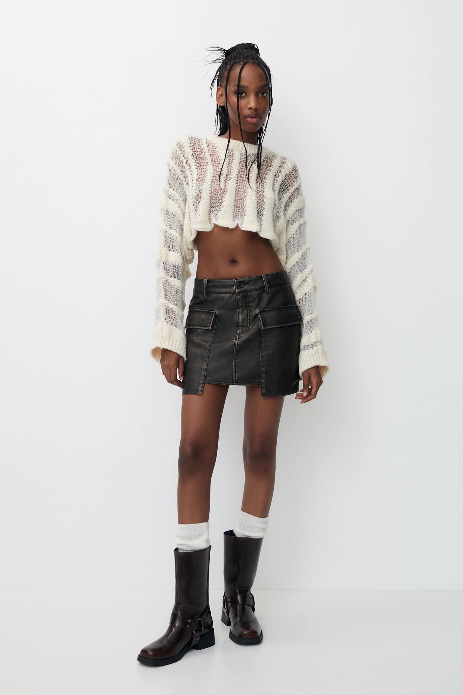 Black utility hotsell mini skirt