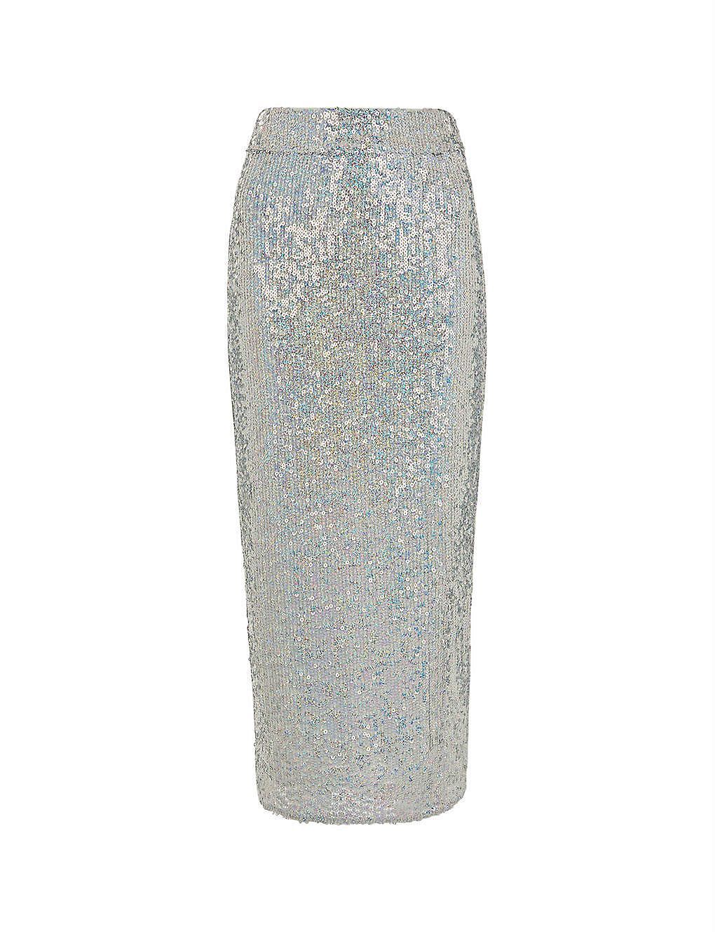 Whistles silver sequin clearance skirt