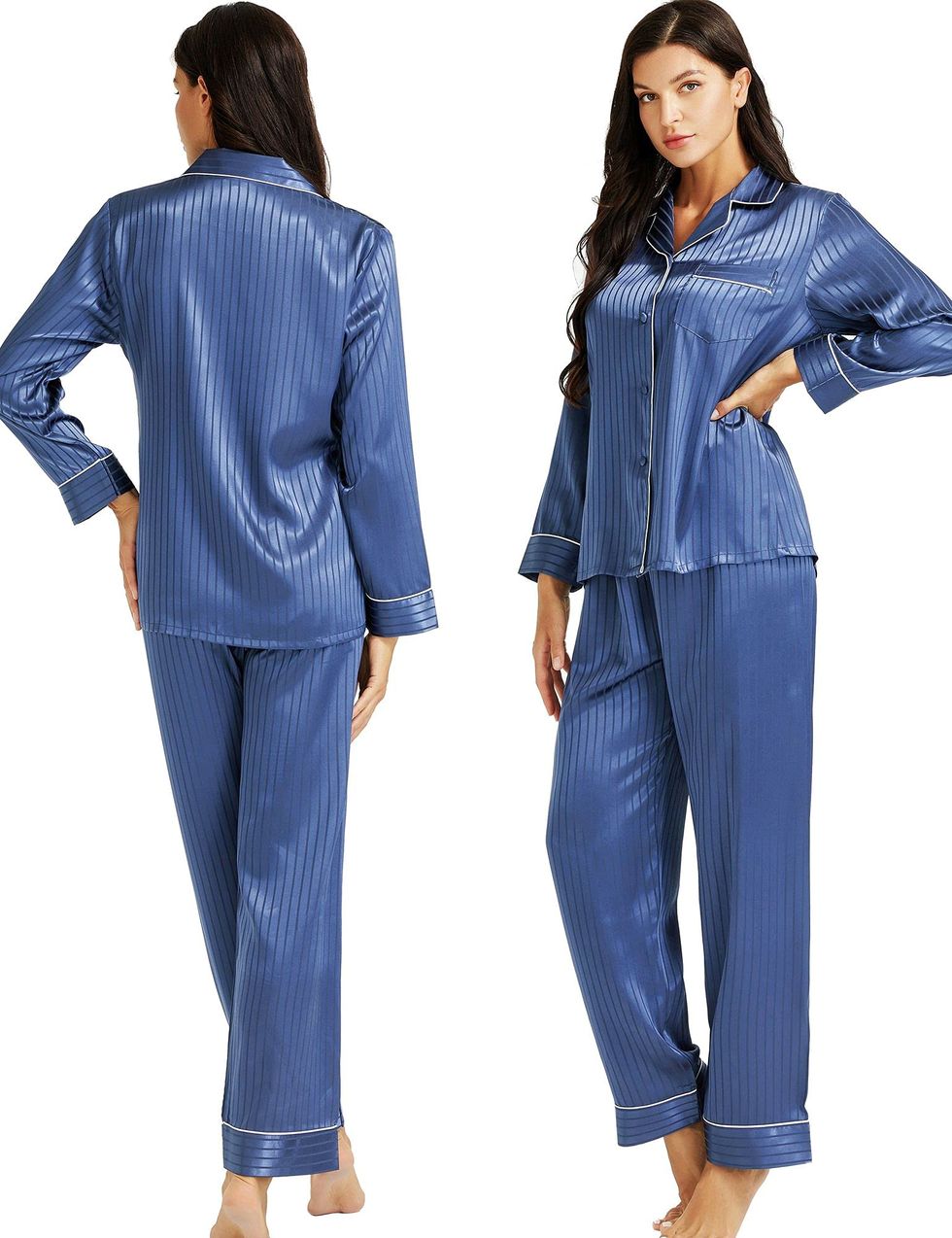 Womens Satin Pajamas Set 