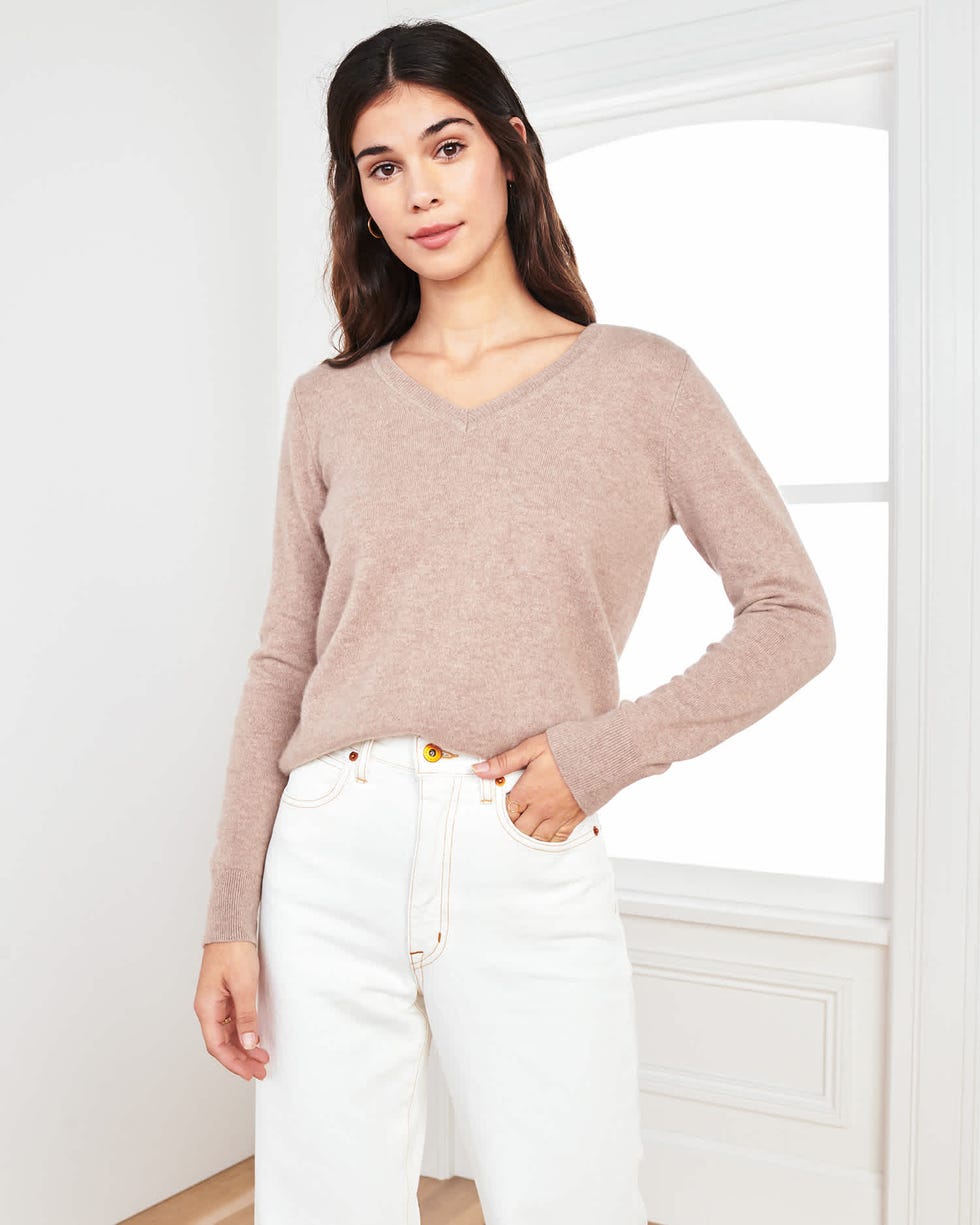 Mongolian Cashmere V-Neck Sweater