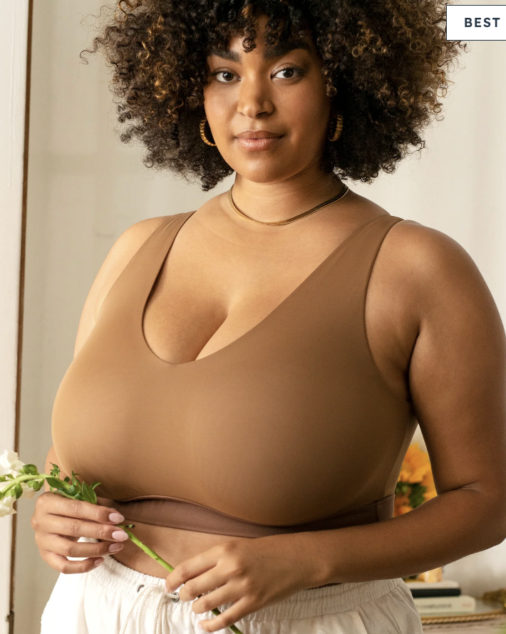Lightly concealing large breasts and showing small size, no wire bra,  women's full cup seamless large