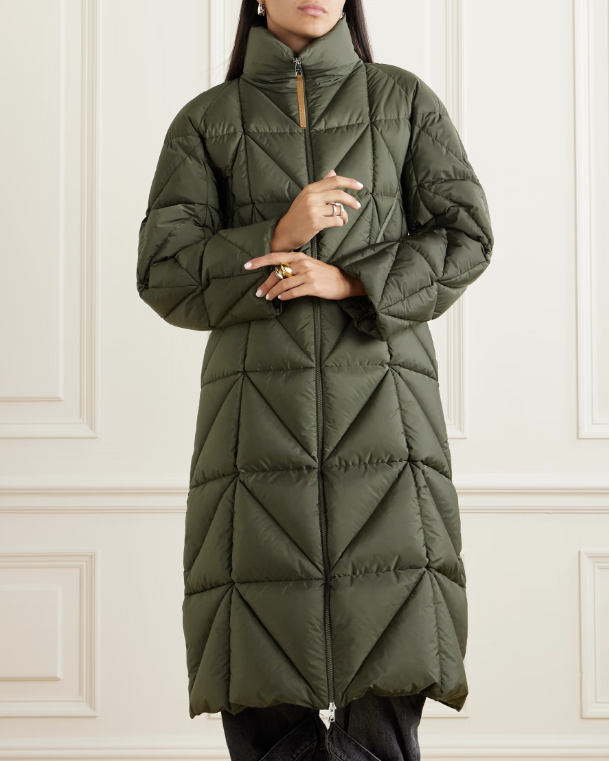 Cerise Quilted Shell Down Coat