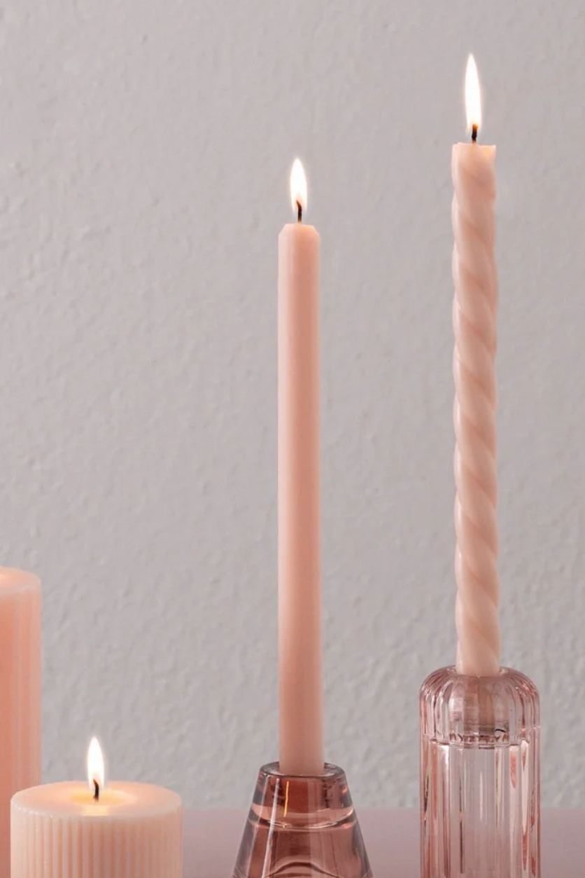 Assorted Pink Candle Tapers 3-Pack