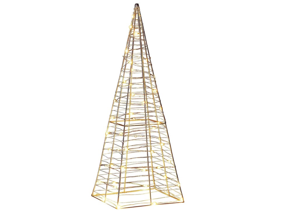 Árbol de Navidad LED plateado de 60 cm
