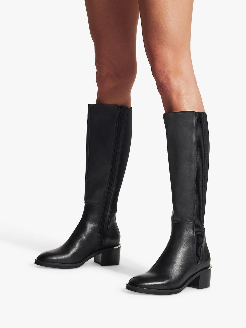 Liberty Leather Knee High Boots, Black