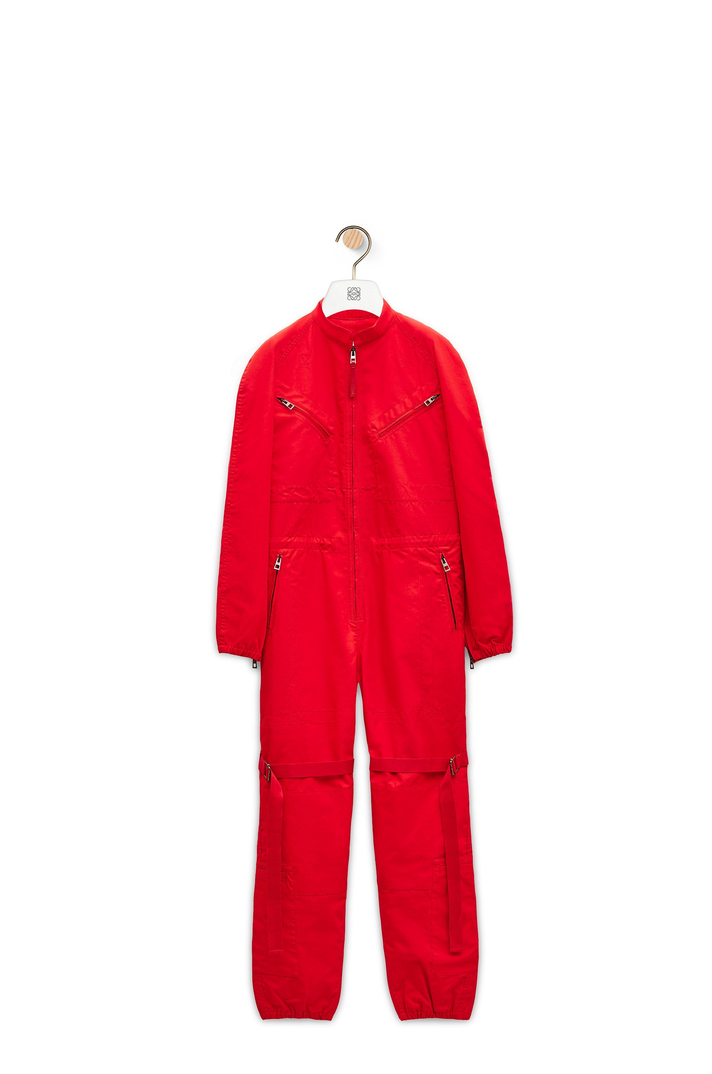 Red store overall jumpsuit