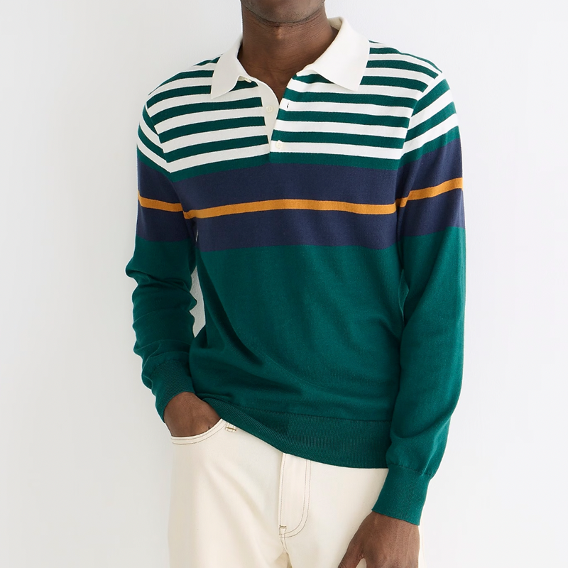 Bread & Boxers Long Sleeve Polo Shirt