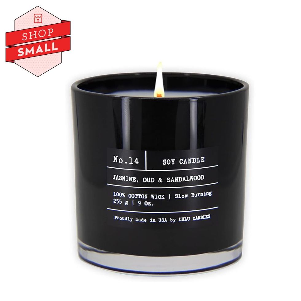 Craft & Kin Wood Wick, All-Natural Soy Aromatherapy Candle in Black Jar  With Lavender Wood Scent - 8 oz