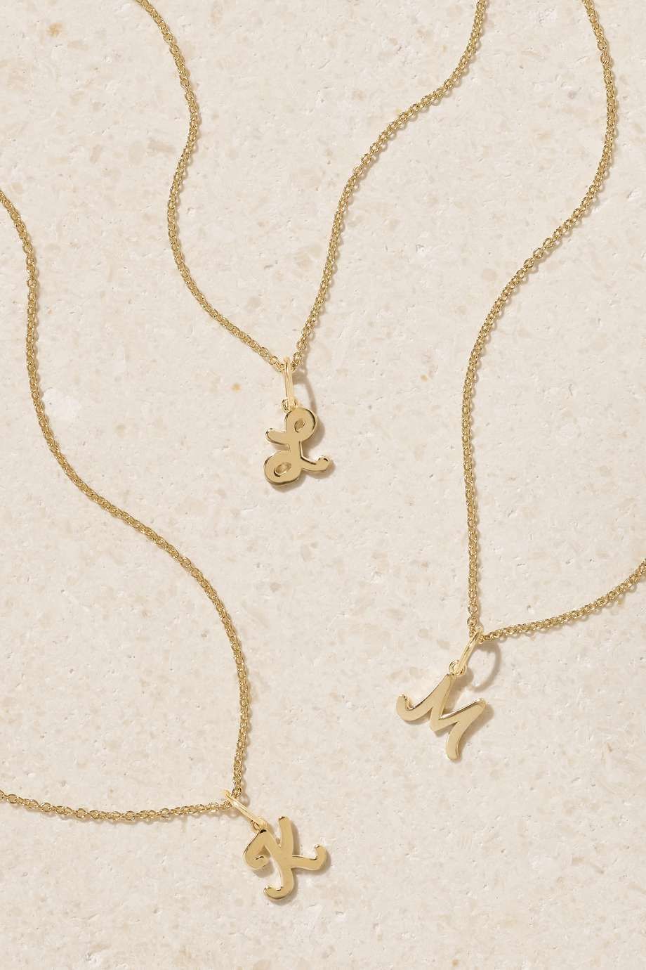 Willow Drop Initial Necklace - 14K Solid Gold - Oak & Luna