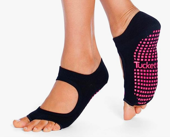 Calcetines antideslizantes de yoga para mujer con empuñaduras, calcetines  antideslizantes de cinco dedos para pilates, Azul sin Cola calcetines de  yoga mujeres