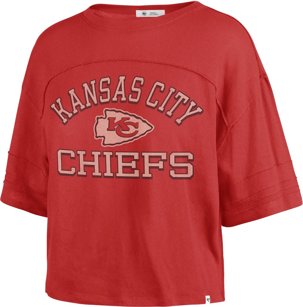'47 Women's Kansas City Chiefs Red Half-Moon Crop T-Shirt