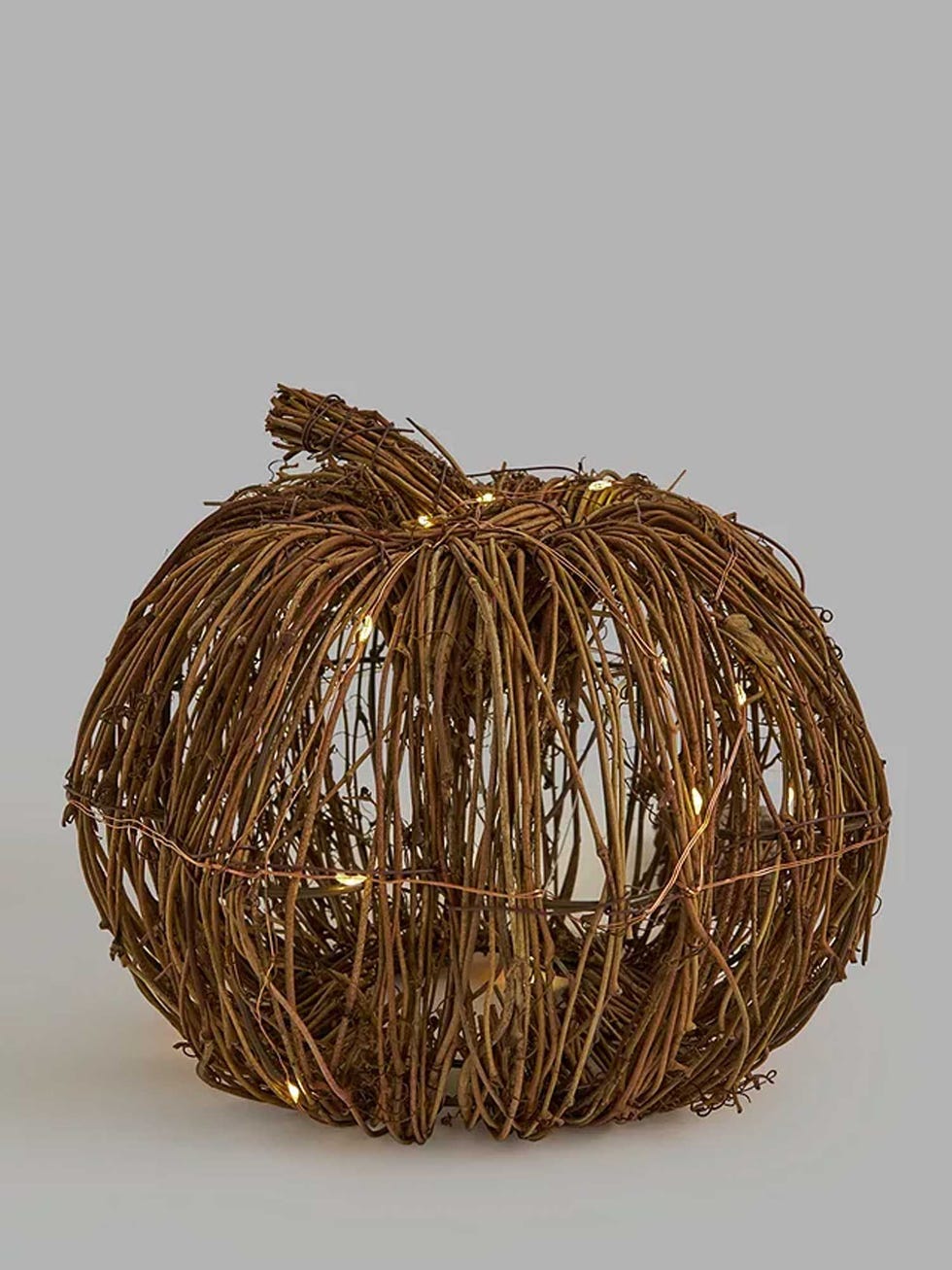 Rattan LED Lit Pumpkin Decoration
