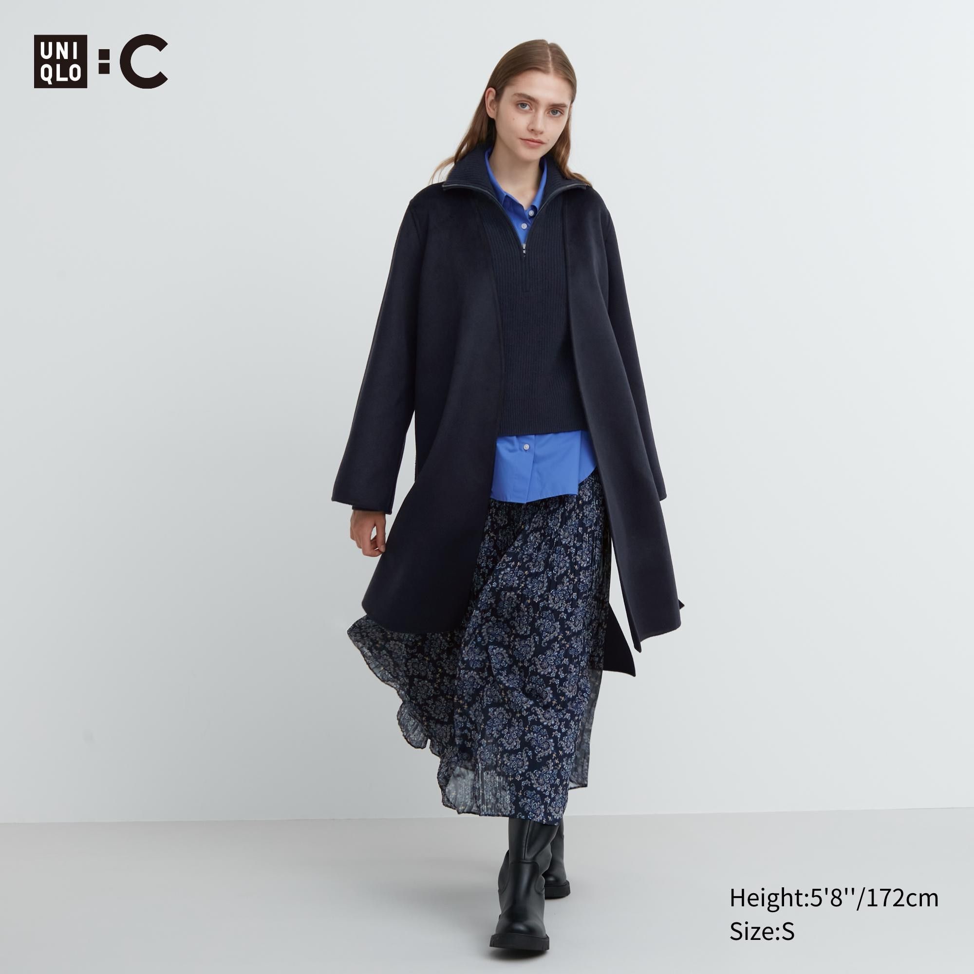 Uniqlo hooded store wool coat