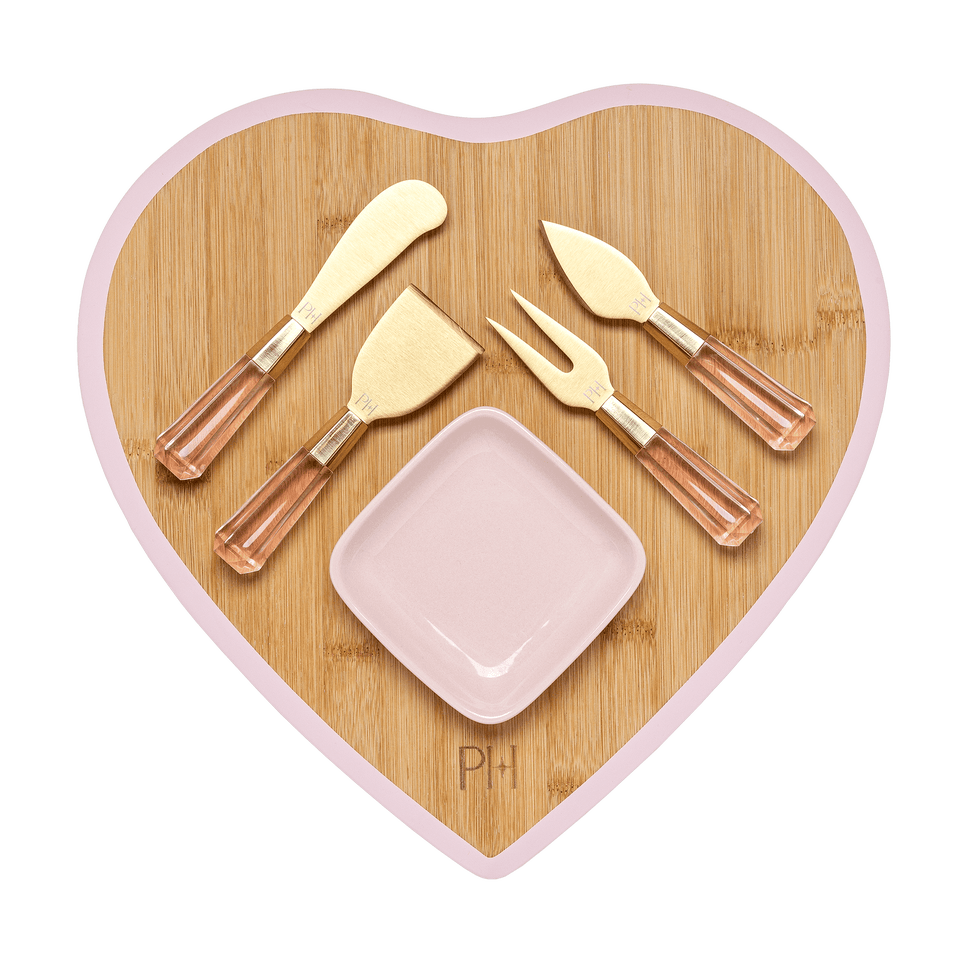 6-Piece Bamboo Heart Charcuterie Set