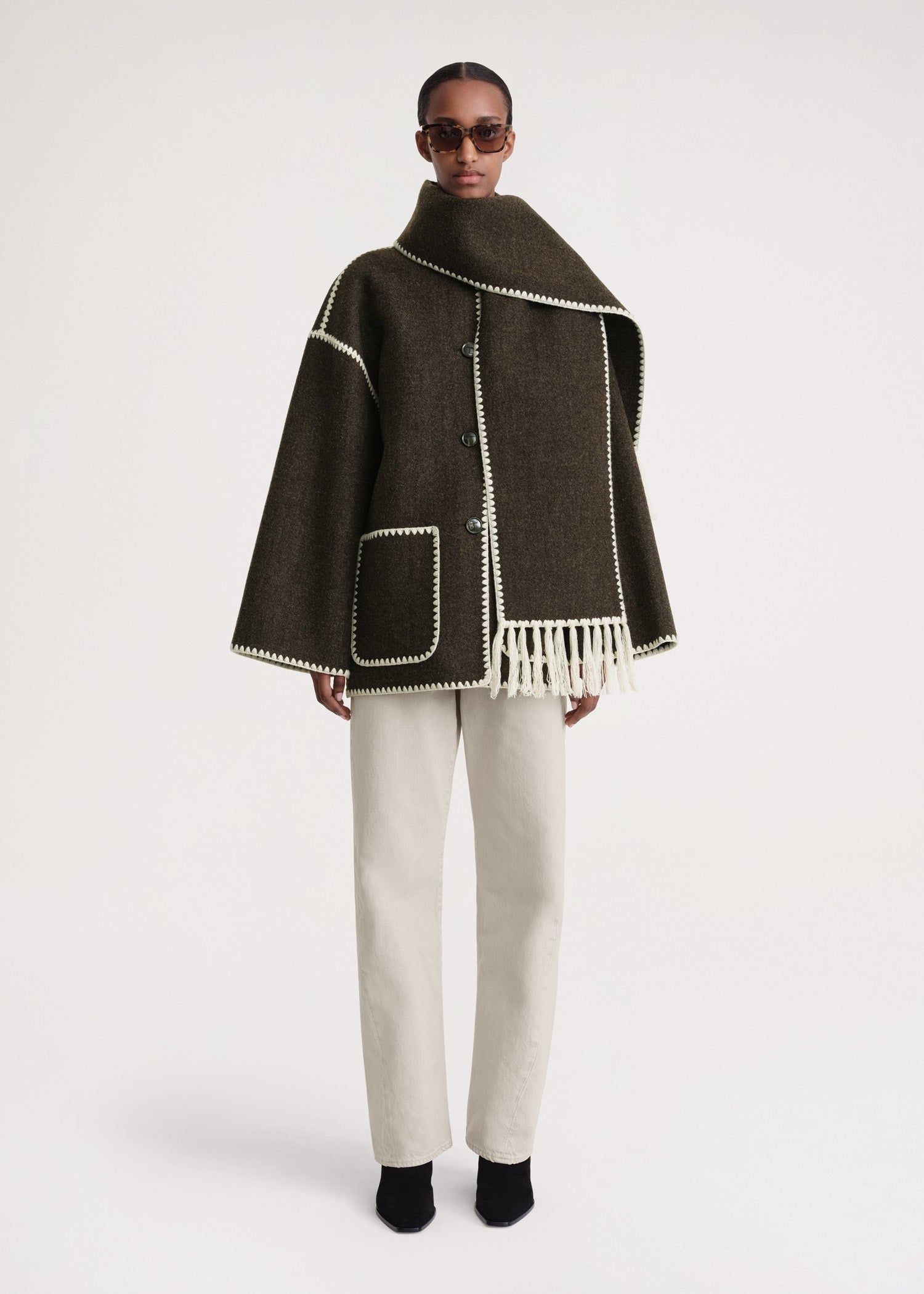 Poncho wool outlet coat