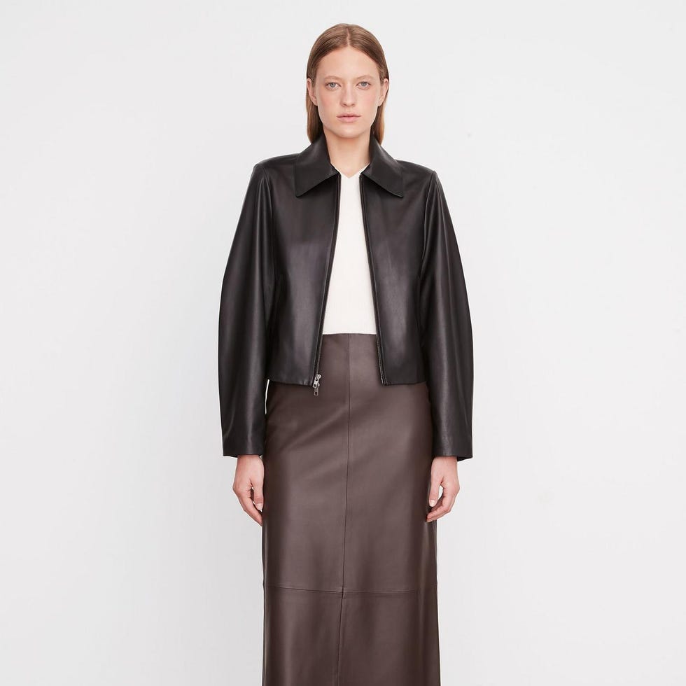 Leather Zip-Front Jacket Leather Zip-Front Jacket