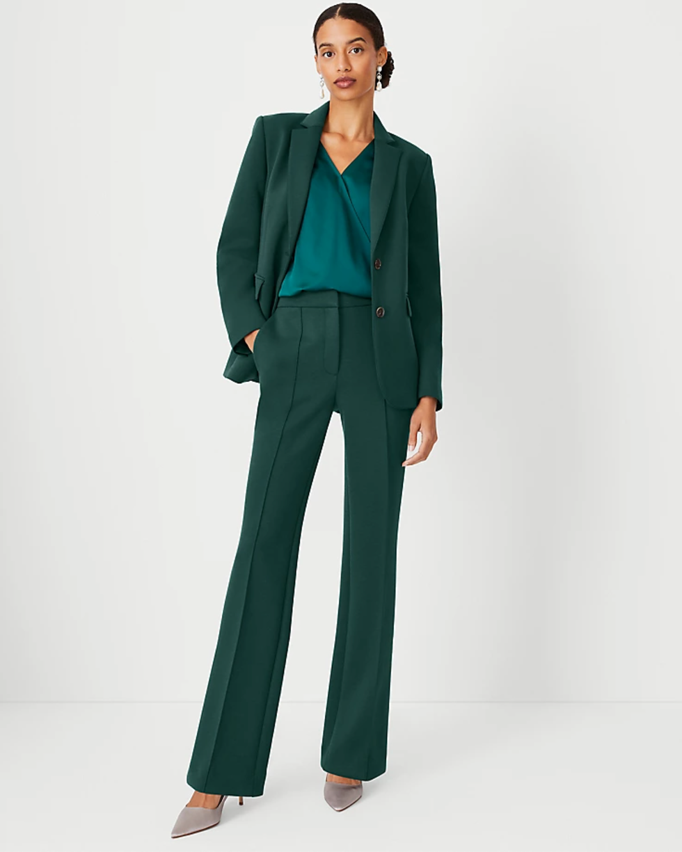 Le Suit Women's Plus Size Two Button Navy Pant Suit, Navy, 14