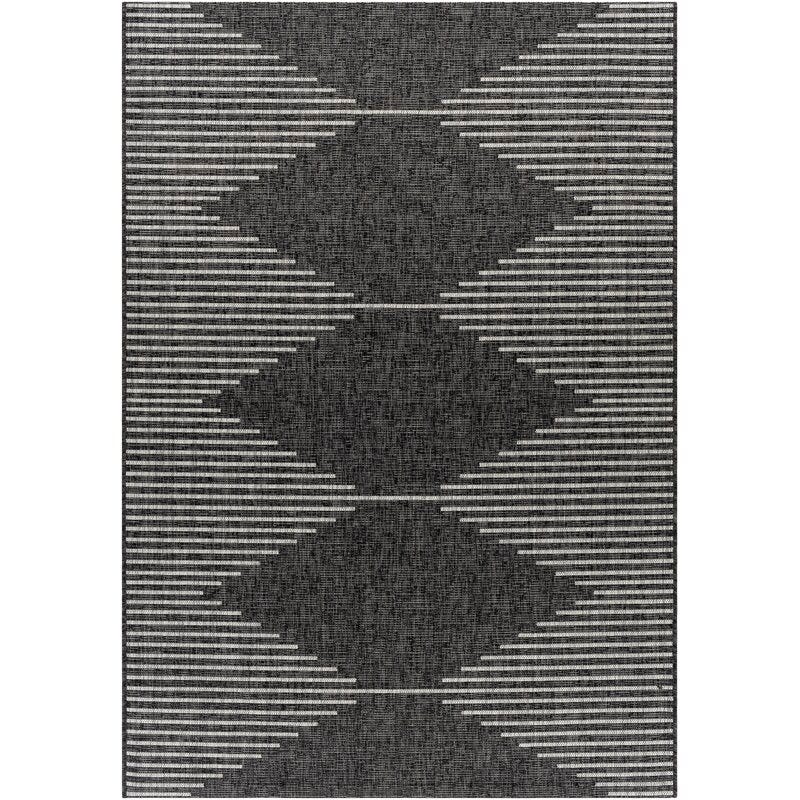 Abdulazeez Irielle Geometric Black Indoor/Outdoor Area Rug