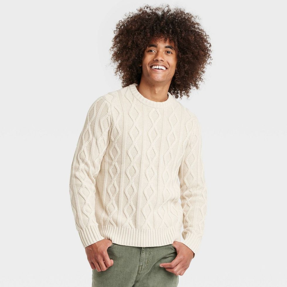 Men's Cable Knit Pullover Sweater 