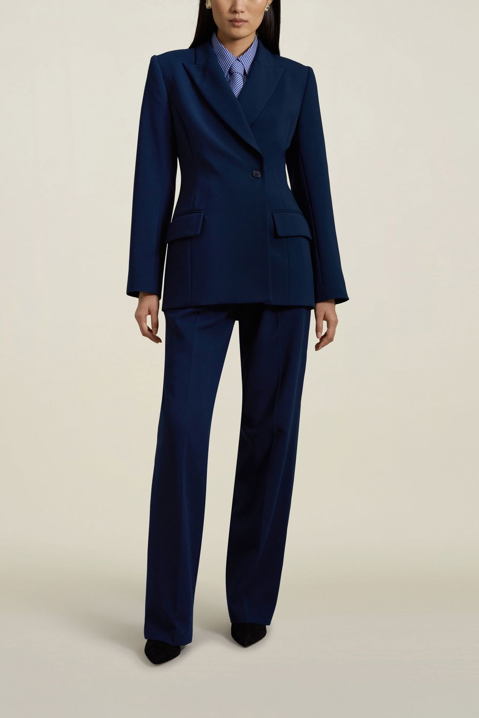 Navy Blue Formal Pant Suit Set In For Women Perfect For Work
