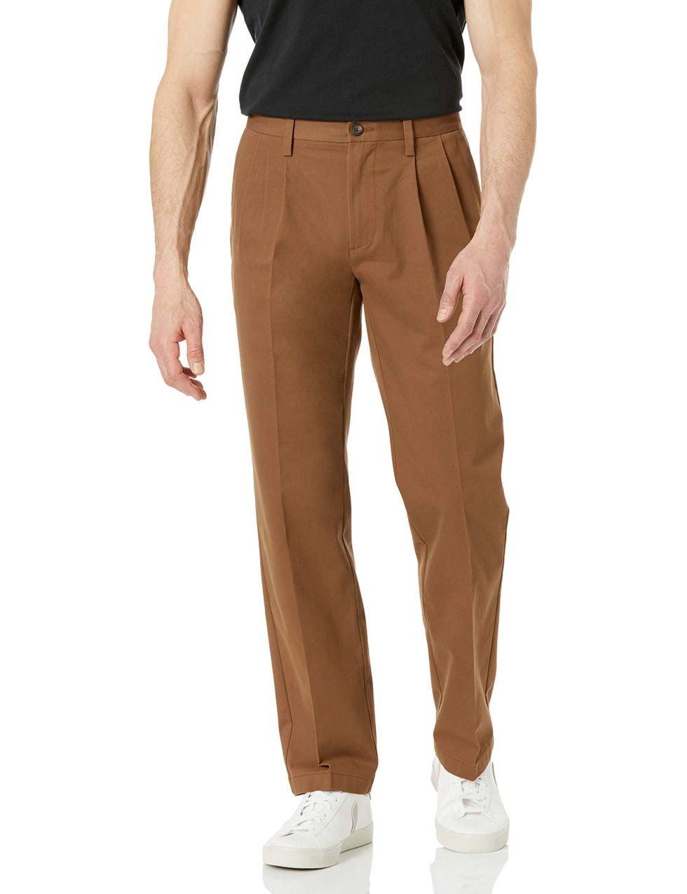 Brown Pleated Chino Pant