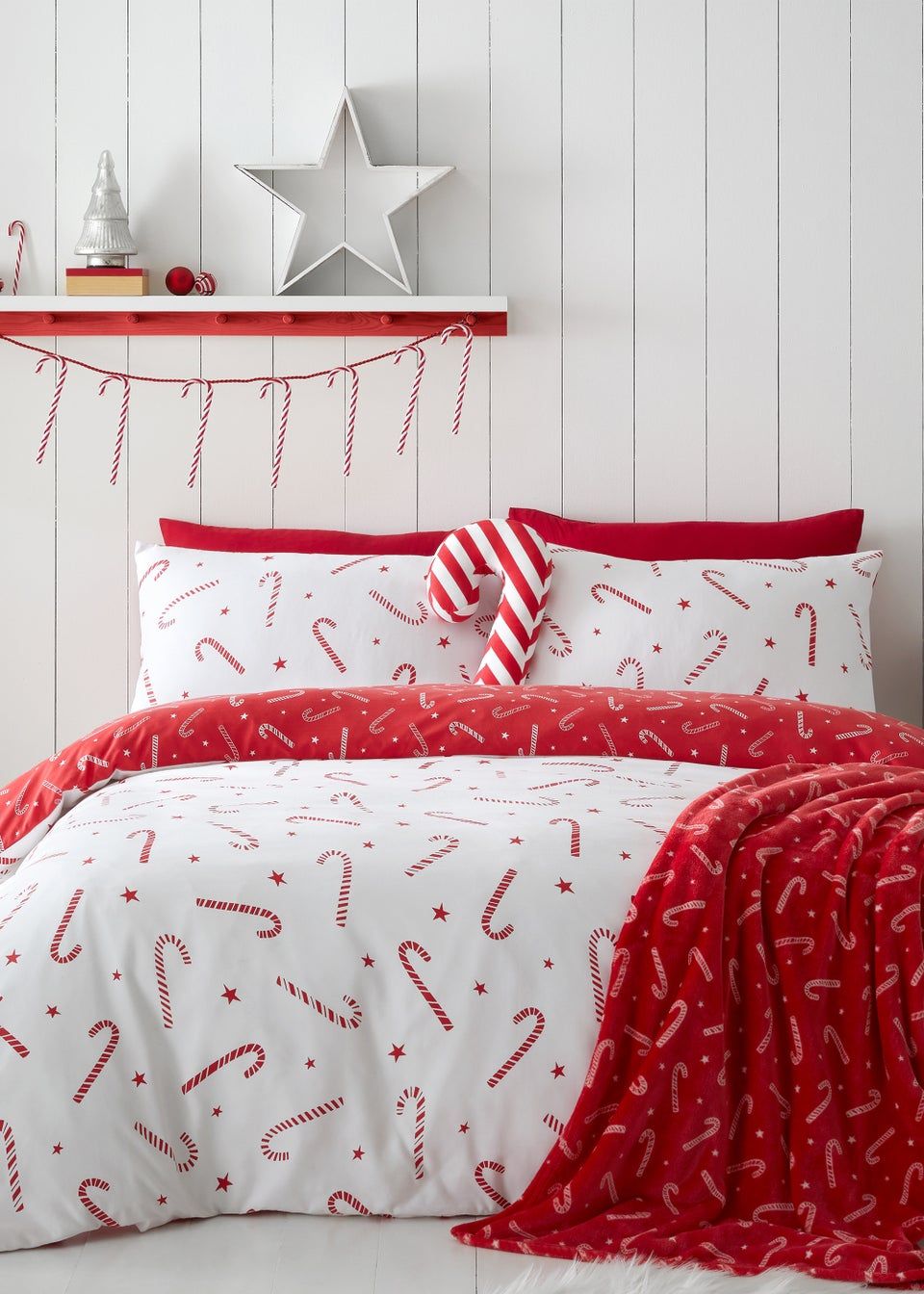 Candy cane reversible duvet cover