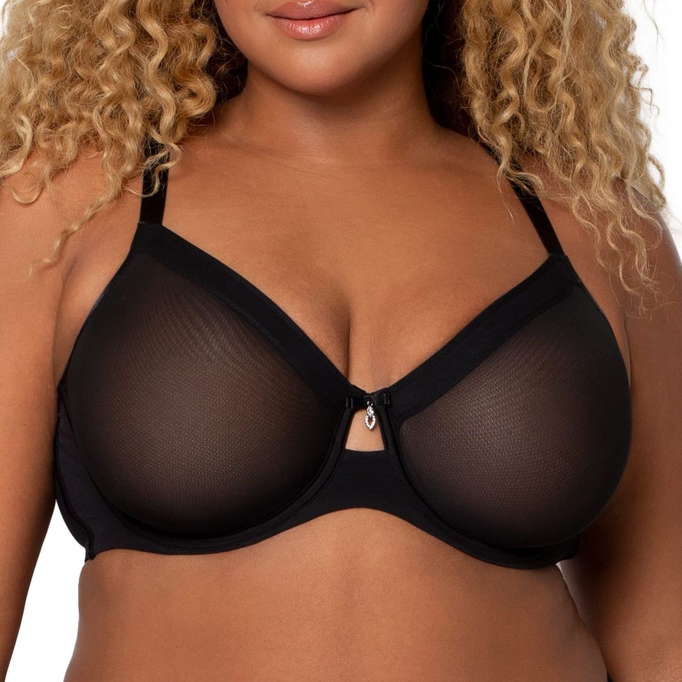 Underwire for Plus Size Figure Types in 42DD Bra Size Sheer Mesh