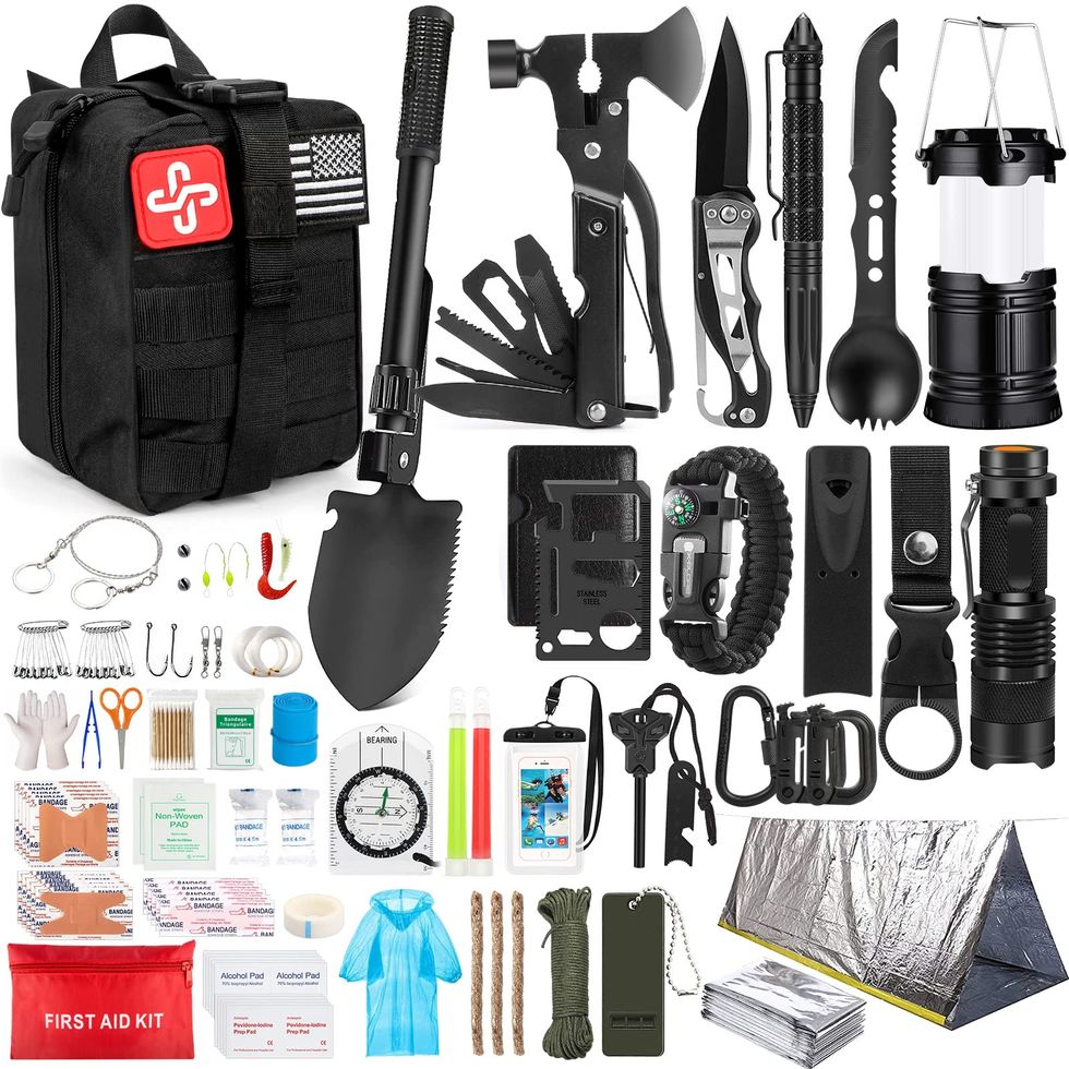 Survival Package, 250Pcs Survival Equipment Initial Aid Kit
