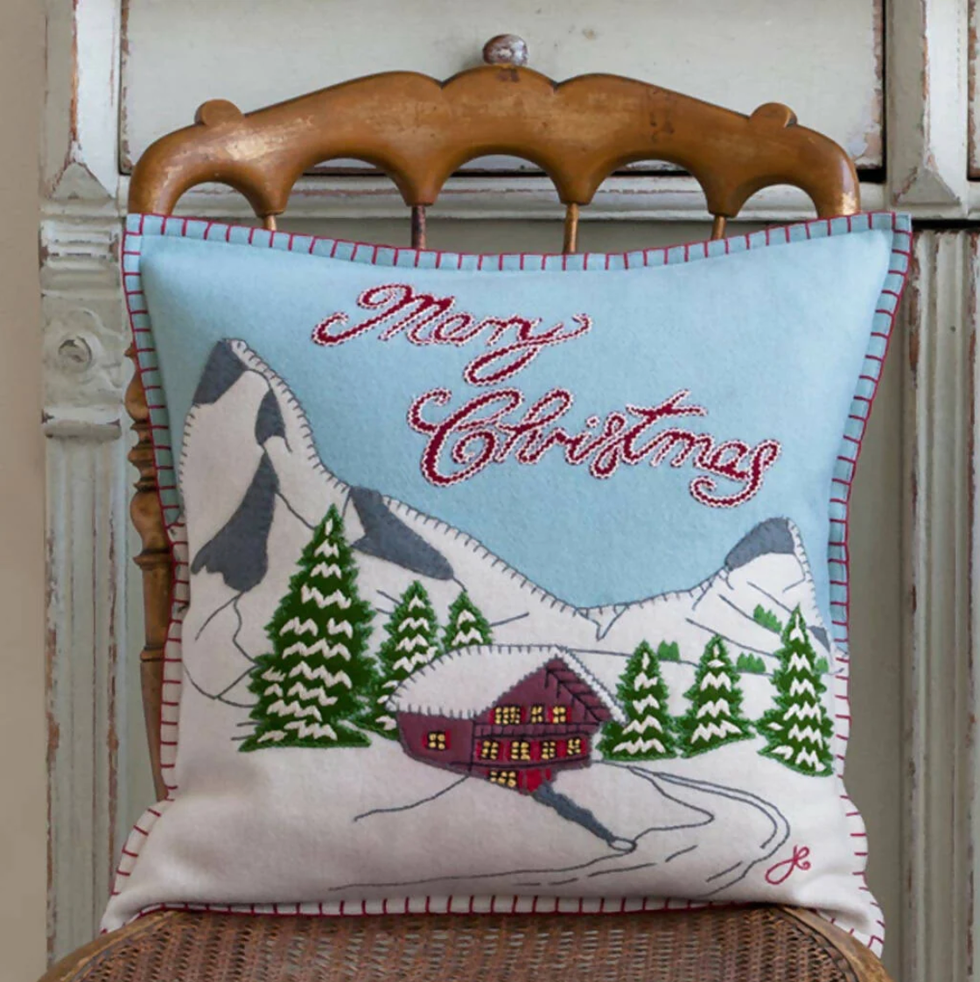 Blue christmas hot sale cushions