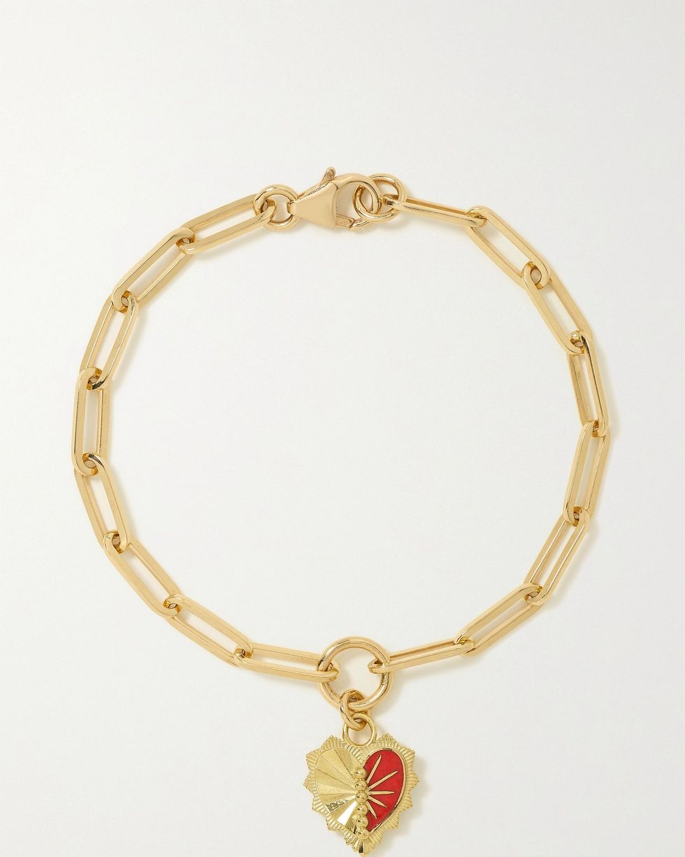 Reflection 18-karat gold enamel bracelet