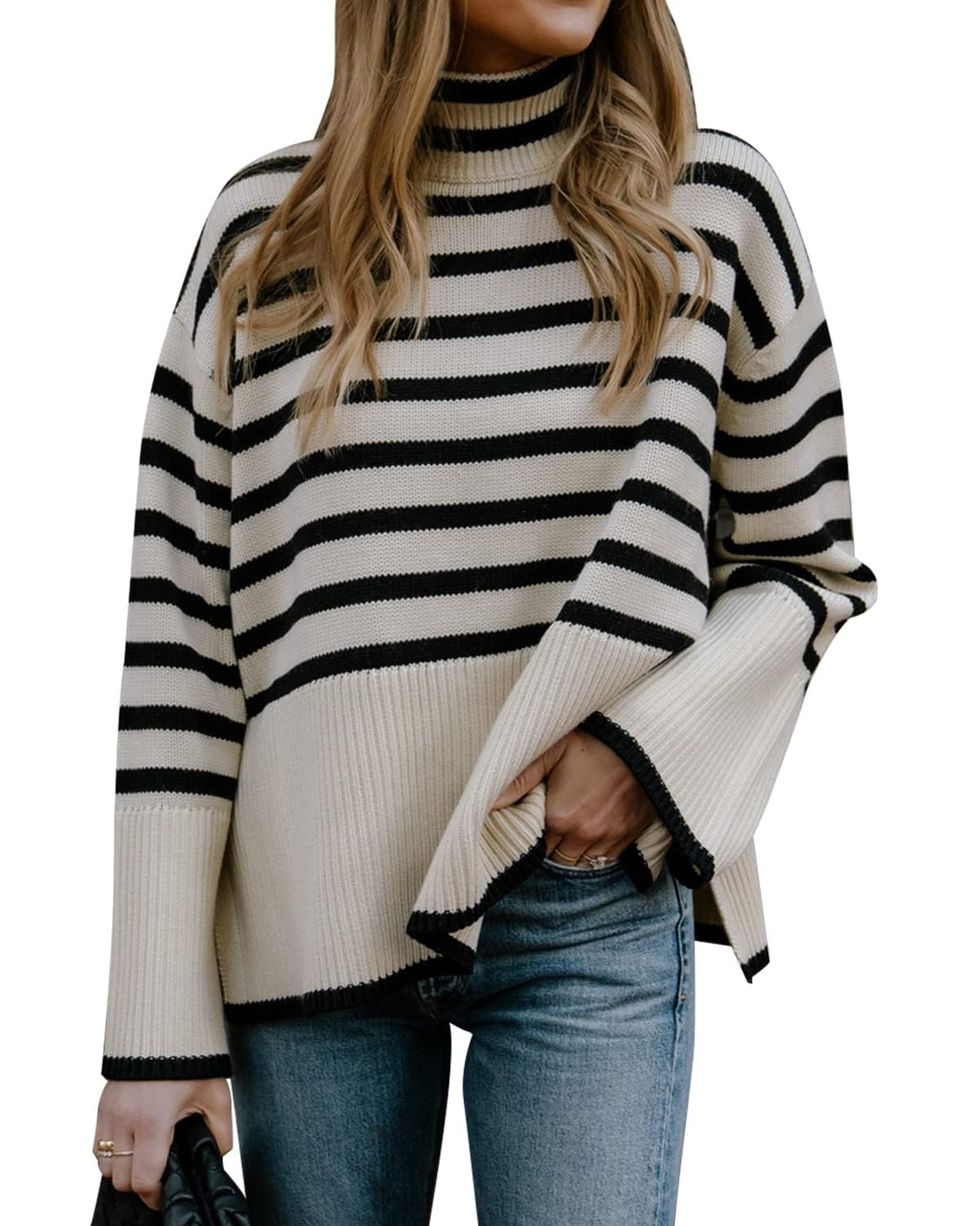 Striped Sweater Turtleneck 