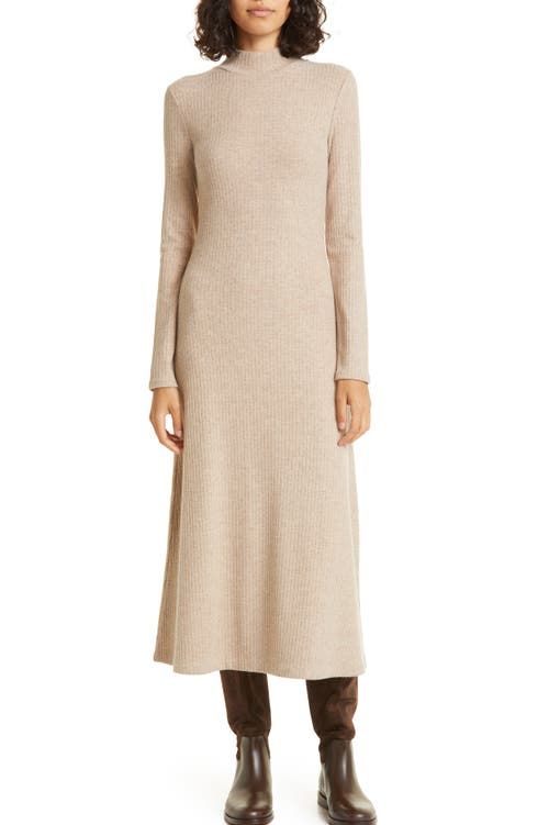 Women's Mongolian Cashmere Turtleneck Sweater Dress in Brown, Size Large by Quince