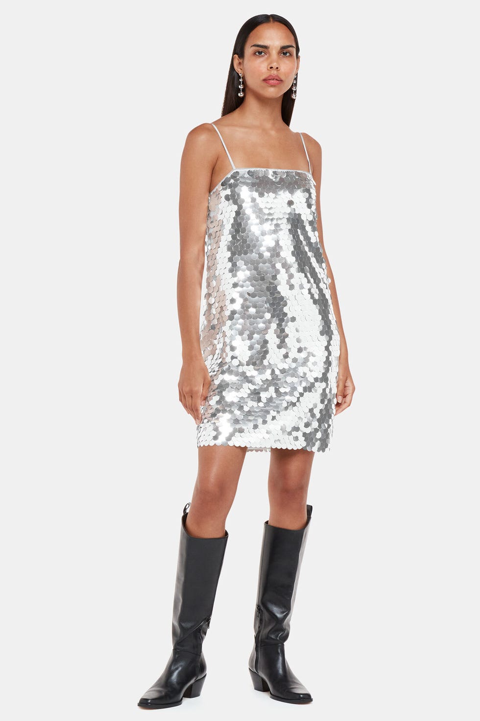 Sequin disc mini dress