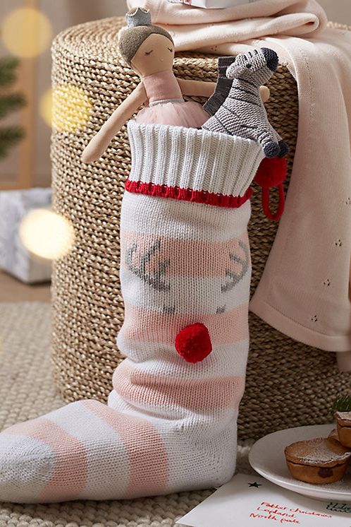 Christmas Stocking With 26 Letter, Initial Embroidered Mini Cute