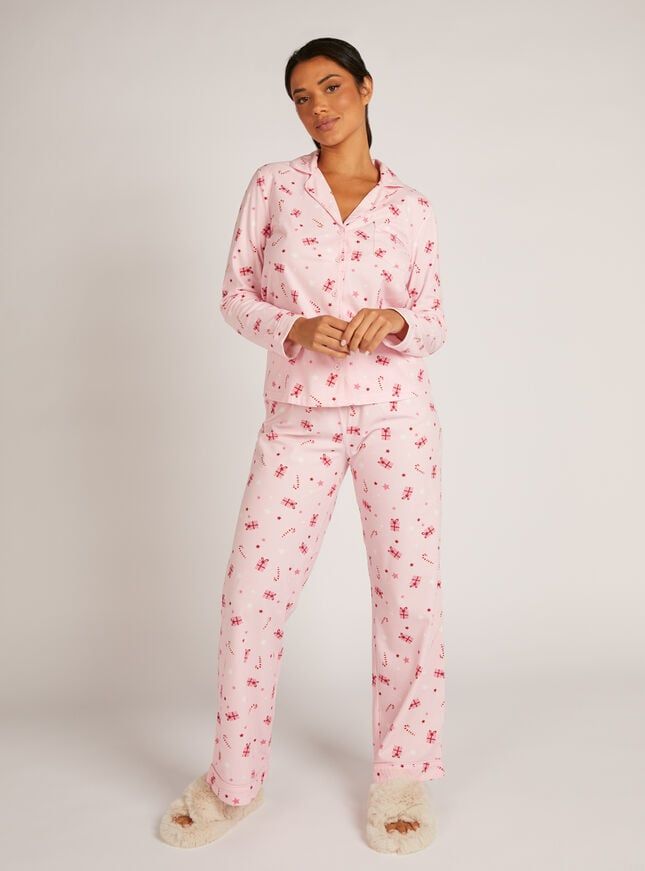 Present fleece pyjamas in a bag - Pink Mix