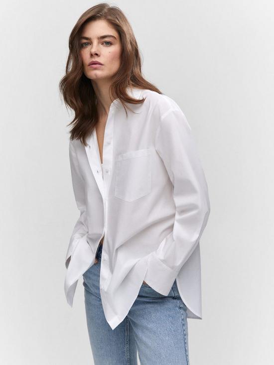 Mango White Cotton Shirt