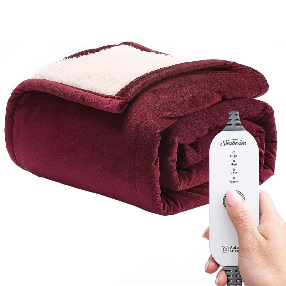 King-Sized Heated Fleece Throw With Timer and 9-Heat Settings