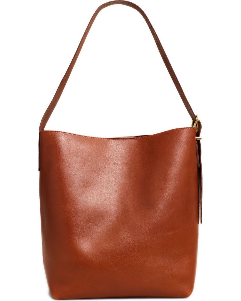 Madewell The Essential Bucket Tote in Warm Cinnamon