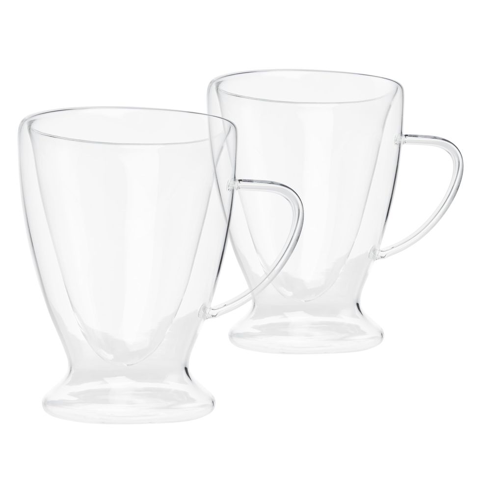 Clear Double-Wall Glass Coffee Mugs (Set of 2)