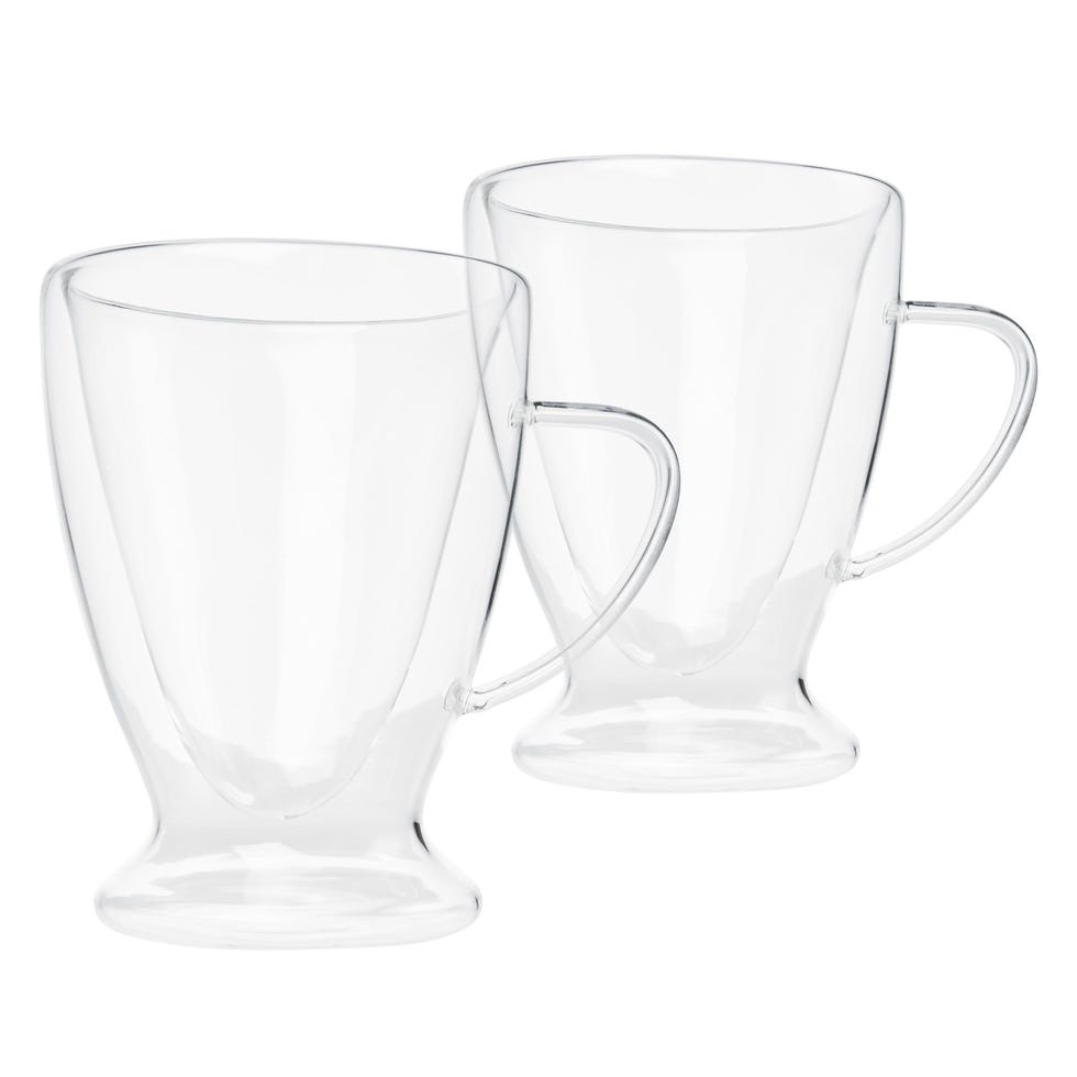 Clear Double-Wall Glass Coffee Mugs (Set of 2) Clear Double-Wall Glass Coffee Mugs (Set of 2)