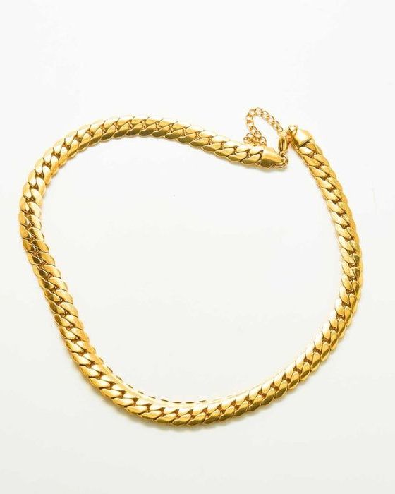 Chunky Flat Snake Chain Necklace