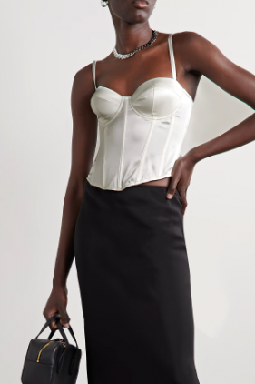 Boho Inspired Satin Underwired Corset women white corest top new