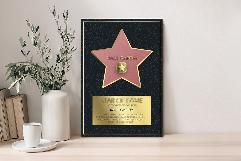 Placa de metacrilato Estrella de Hollywood personalizada