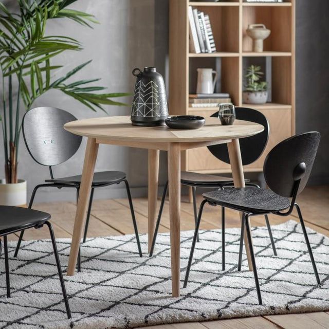 Designer Plastic 120cm Dining Table in Grey & Beech Wood Legs